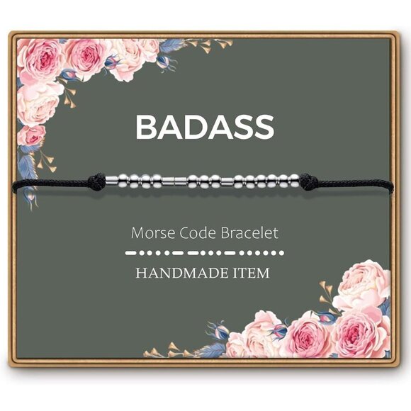 Morse Code Bracelets Inspirationaln Adult Stocking Stuffers for Teen for women - Picture 1 of 5